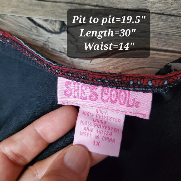 Viintage She's Cool Boho Paisley Floral Blouse Size 1X Y2K Festival Hippie - Picture 6 of 7